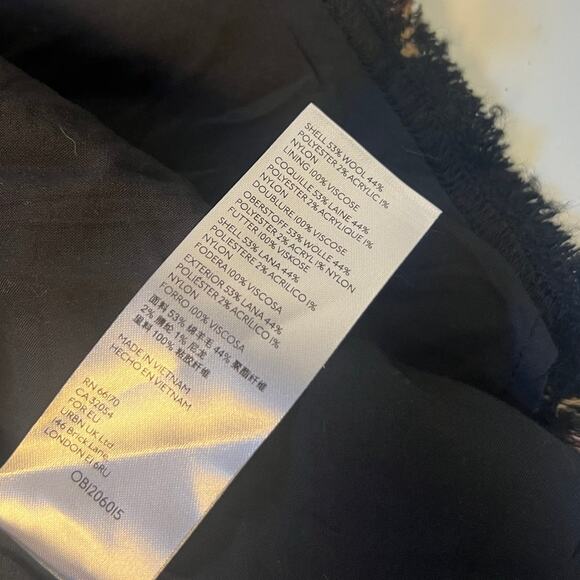 Urban Outfitters Black Brown Plaid Wool Wrap Mini Skirt Size M0 - Picture 6 of 6